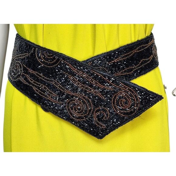 Vintage Art Deco Carla Marchi Hand Beaded Seed Bead Cocktail Party Holiday Belt main image 7